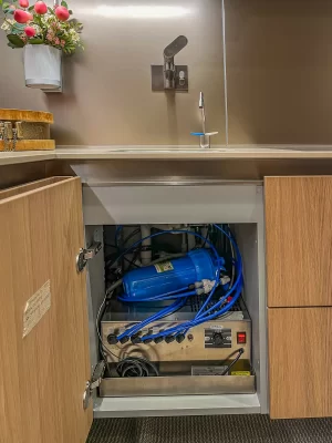 Appartamento a Monza con Impianto ad osmosi inversa con frigo gasazione e rubinetto meccanico a 3 vie